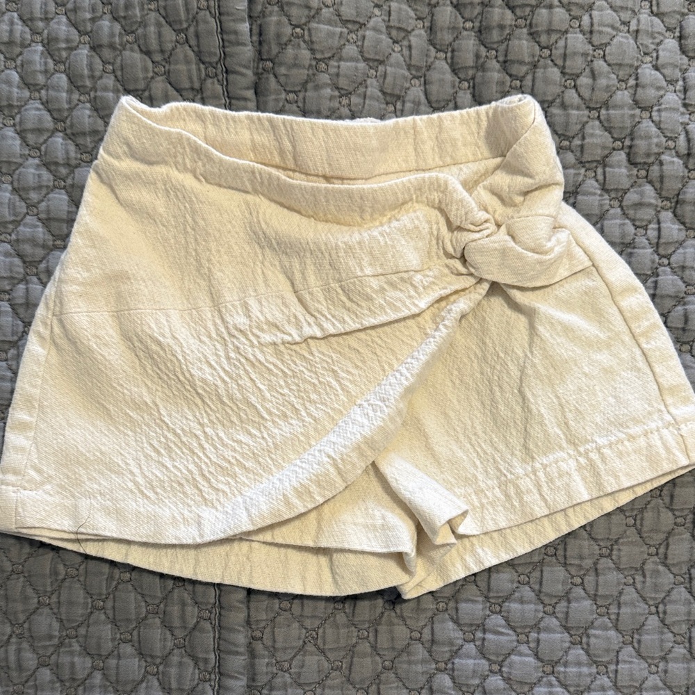 Zara Cream Kids Skort with Knot Detail